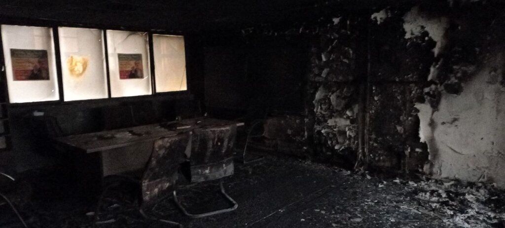 دفتر بسیج دانشجویی دانشگاه شریف در آتش سوخت+عکس