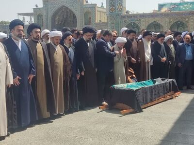 مراسم تشییع پیکر همسر مصطفی خمینی برگزار شد+ عکس