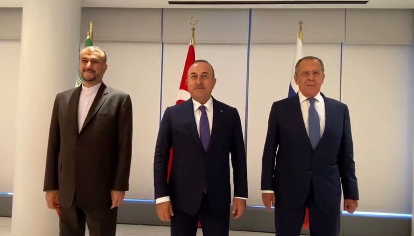 جلسه وزرای خارجه ایران و روسیه و ترکیه 