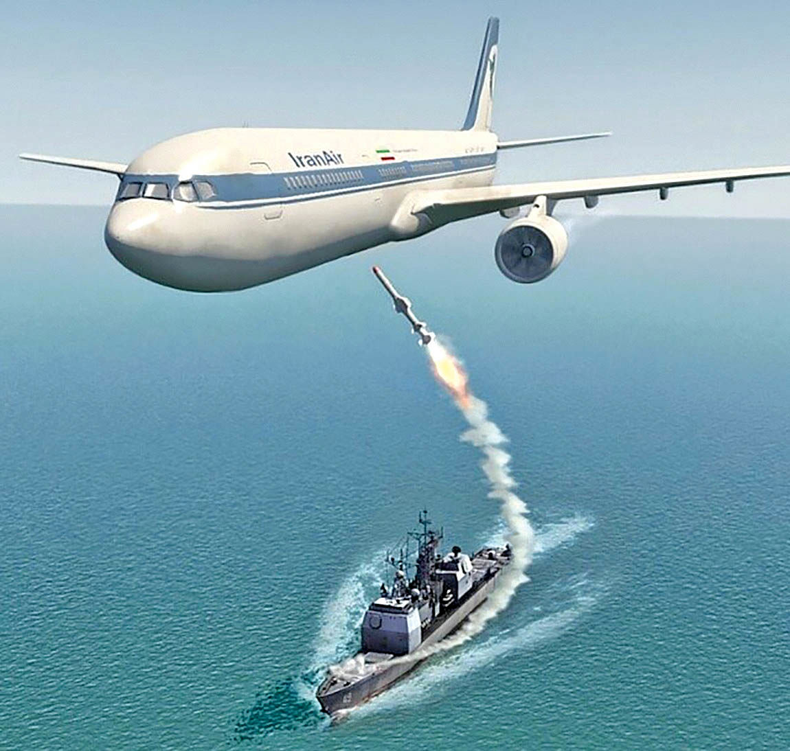 حمله ناو آمریکایی به هواپیمای مسافربری ایران 