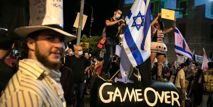 تظاهرات معترضان مقابل اقامتگاه نتانیاهو در قدس اشغالی