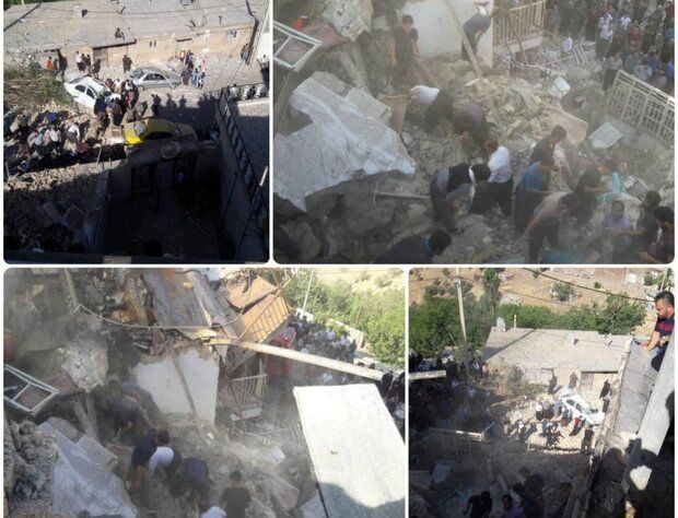 ریزش ساختمان چهار طبقه در کرمانشاه + عکس 