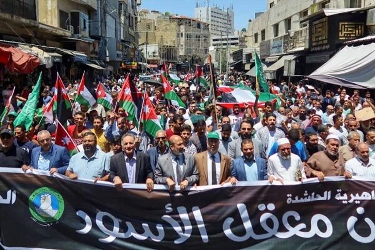 تظاهرات گسترده مردم اردن در حمایت از غزه