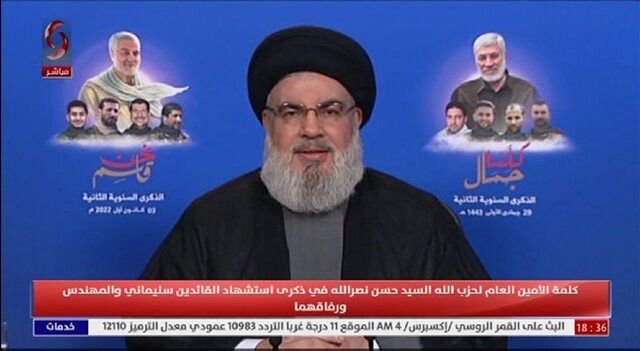 سیدحسن نصرالله: عراق باید در قبال قاتل و شهید موضع گیری کند/تفکر داعش از عربستان آمد