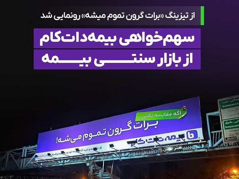 سهم‌خواهی بیمه دات کام از بازار سنتی بیمه