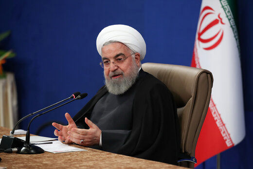 روحانی: ویروس آمریکایی و کرونا نمی‌تواند تولید ما را متوقف کند/ نمی‌گذاریم لبخندی بر روی صورت مستبدین کاخ سفید بنشیند