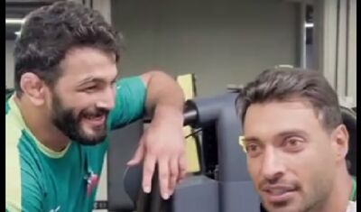کری‌خوانی جالب حسن یزدانی و شجاع خلیل‌زاده بر سر قهرمانی جام جهانی +فیلم