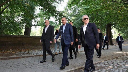 پیاده‌روی اردوغان در پارک مرکزی نیویورک+عکس