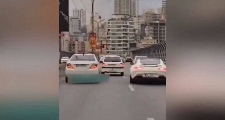 توقیف بنز پلاک موقت خطرساز در تهران 