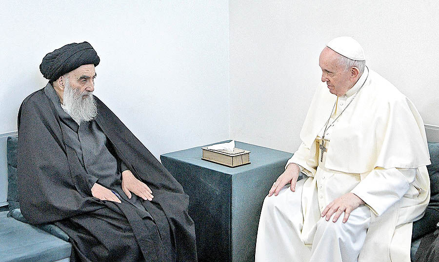 دیدار تاریخی پاپ و آیت‌الله
