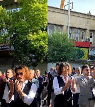 بازیگر هالیوود در نماز عید فطر شرکت کرد!+ عکس