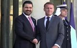 لحظه استقبال ماکرون از علی الزیدی در کاخ الیزه +فیلم