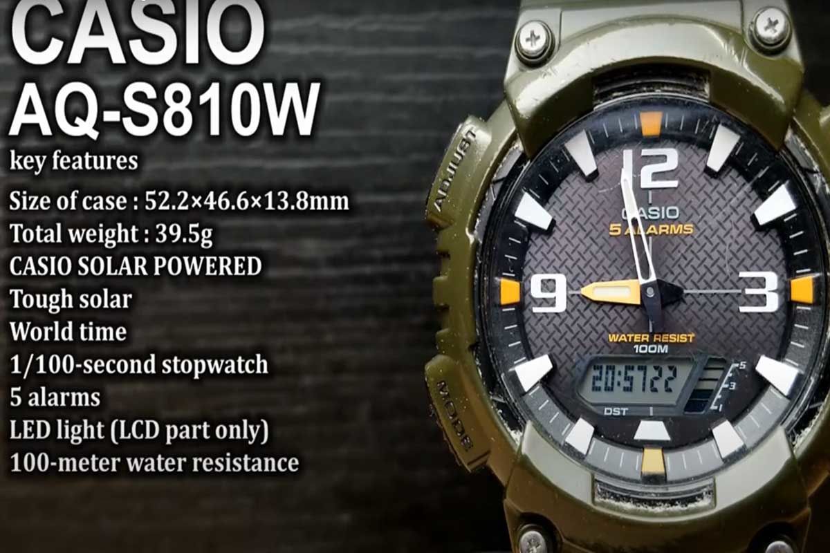 راهنمای تنظیم ساعت و تاریخ در ساعت Casio AQ-S810W