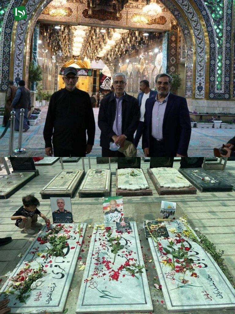 تصویری از محل تدفین سه سردار شهید در کنار هم 2
