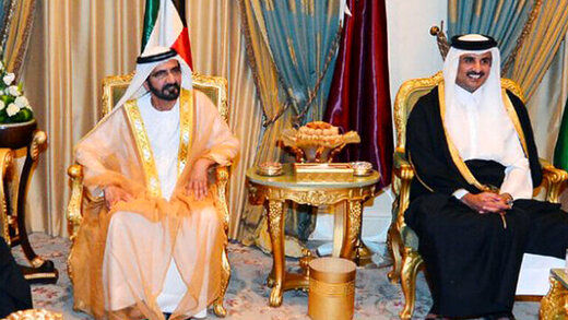 نخستین تماس تلفنی امیر قطر با حاکم دبی