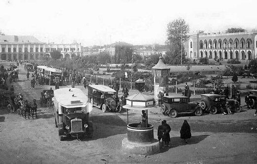 تصویری تاریخی از میدان توپخانه در زمان قاجار