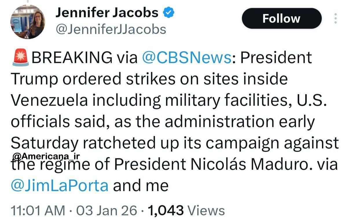 ترامپ شخصا دستور حمله به ونزوئلا را صادر کرده است