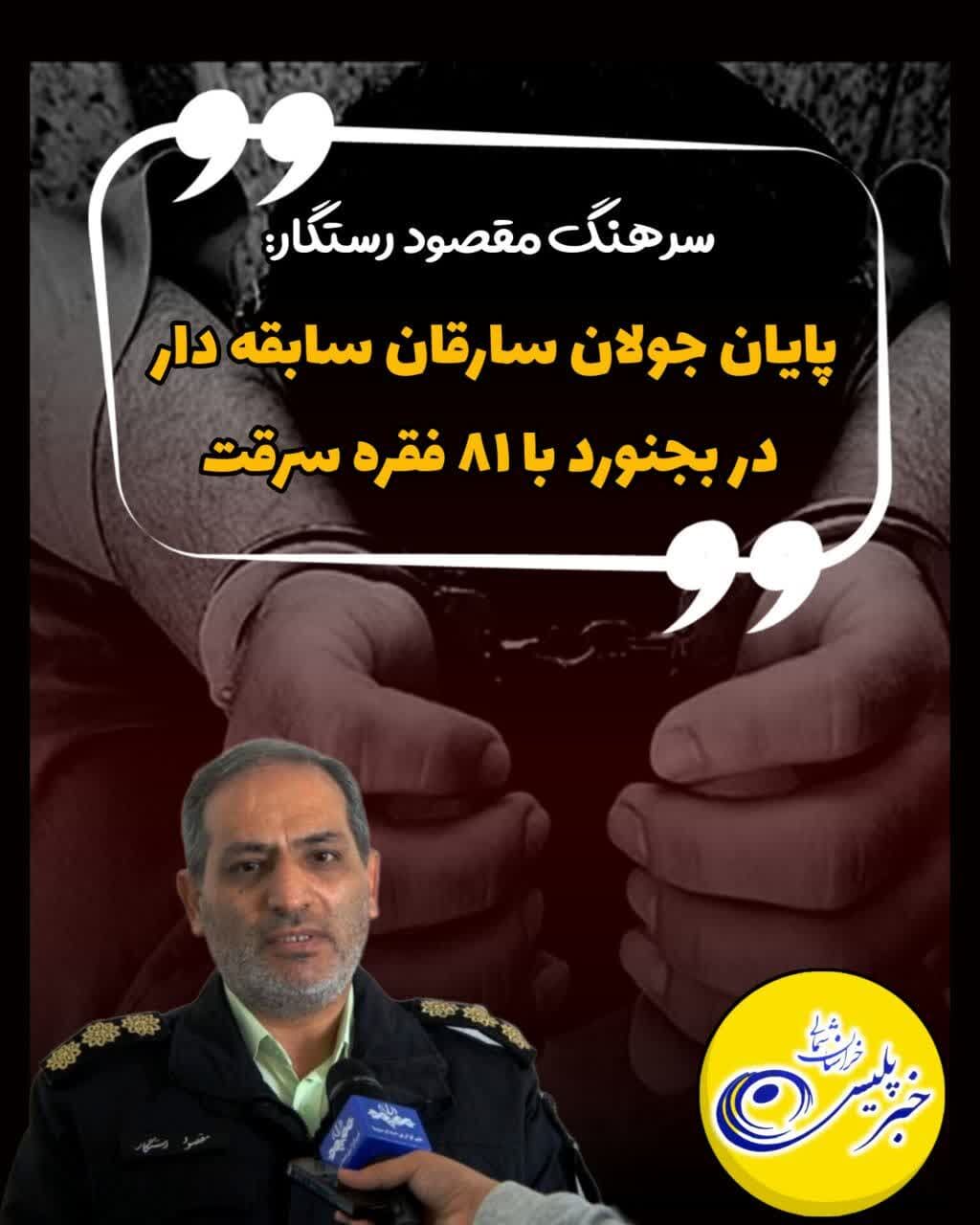 پایان جولان سارقان سابقه دار در بجنورد با ۸۱ فقره سرقت