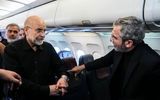 تصویری جدید از عراقچی و رئیس مجلس در راه سوئیس/ گپ و گفت دو نفره قالیباف و باقری