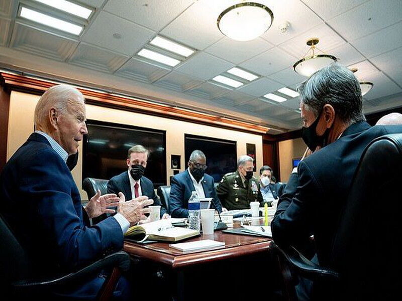 نشست بایدن با اعضای شورای امنیت ملی آمریکا در پی جنگ در اوکراین