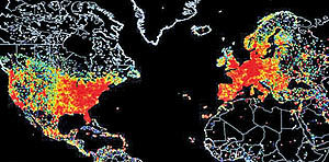 اتصالات اینترنتی سراسر جهان  در یک تصویر