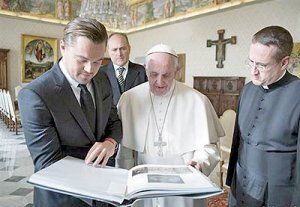 دیدار خصوصی پاپ با لئوناردو دی‌کاپریو