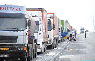 صف کامیون‌های ترکیه در مرز ورودی ایران