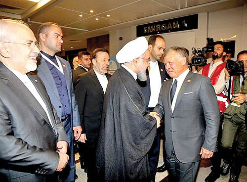 دیدار کوتاه روحانی و پادشاه اردن