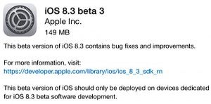 نسخه آزمایشی iOS 8.3 در دسترس کاربران قرار گرفت