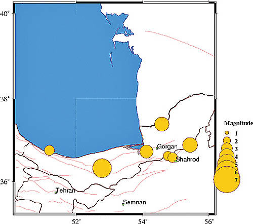زلزله مکرر در استان‌های اطراف تهران