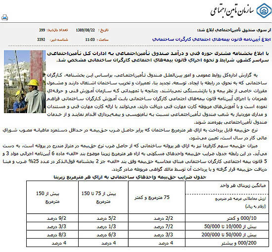 سهم بیمه در هزینه ساخت تعدیل شد؟