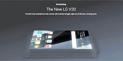 گوگل رسما LG V20 را اولین گوشی با اندروید ۷ معرفی کرد