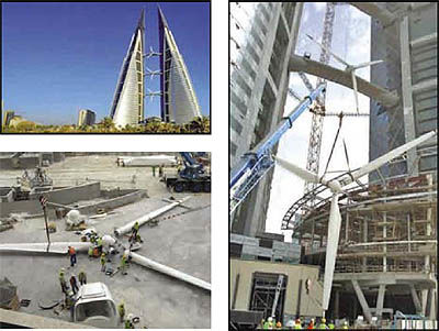 اولین ساختمان مجهز به توربین بادی در بحرین