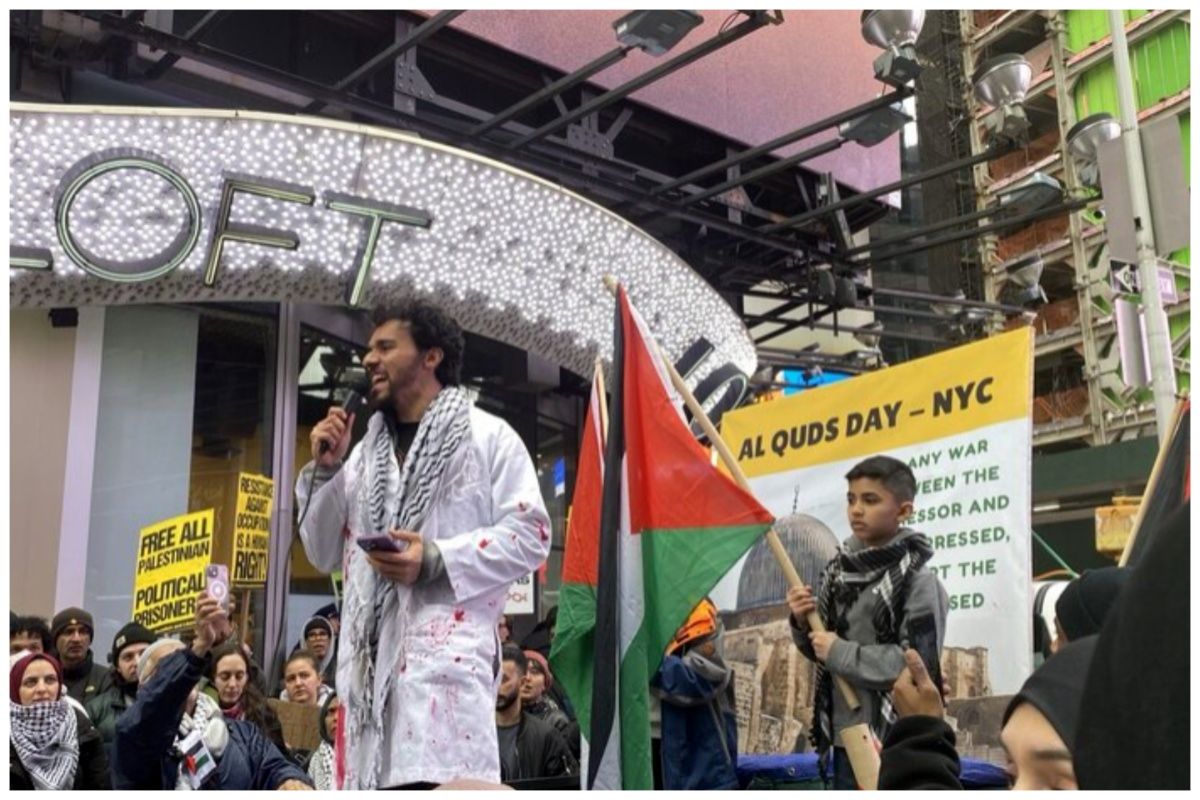 تجمعات گسترده در خیابان‌های نیویورک برای حمایت از فلسطین + فیلم
