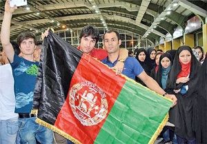 استقبال از تیم افغانستان در فرودگاه مشهد