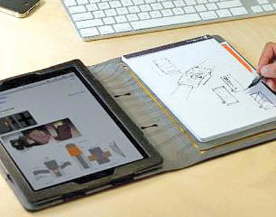 قاب مجهز به دفتر یادداشت برای iPad2