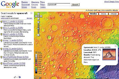 سفر به مریخ با Google Earth