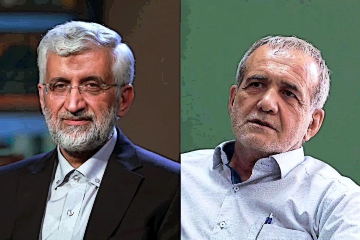 خروج بدون خداحافظی پزشکیان و جلیلی در پایان مناظره از استودیو