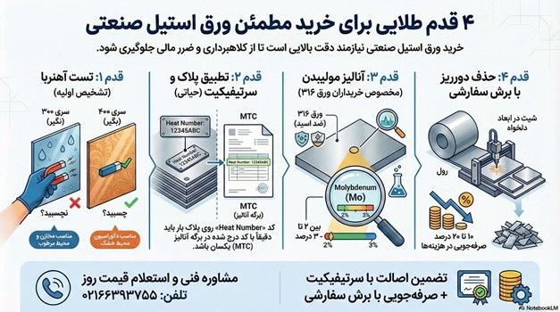 راهنمای خرید ورق استیل؛ تفاوت ورق ۳۰۴ و ۳۱۶ در چیست و کدام را بخریم؟