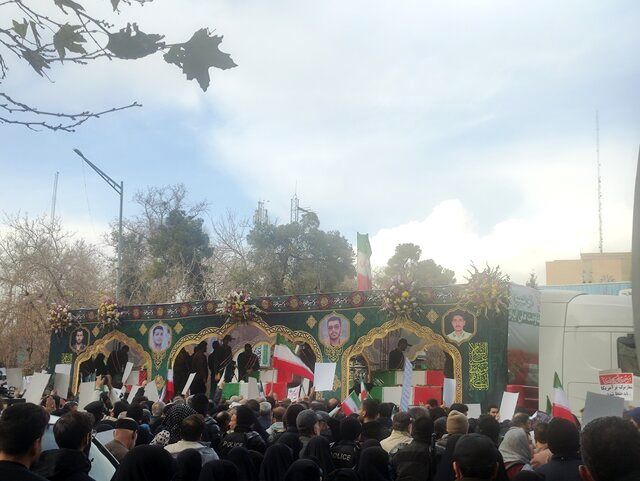 مراسم تشییع پیکر شهدای امنیت در تهران + عکس