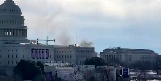 ساختمان کنگره آمریکا تعطیل شد/ دود ساختمان‌های اطراف کنگره را فرا گرفت