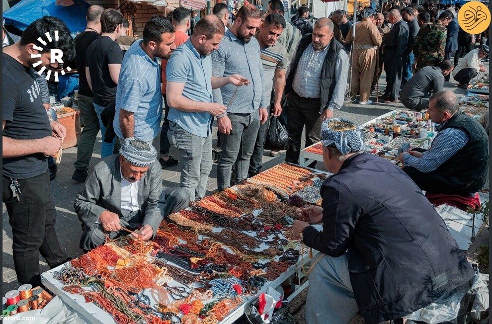 بازار پررونق تسبیح فروشان در کردستان عراق+عکس