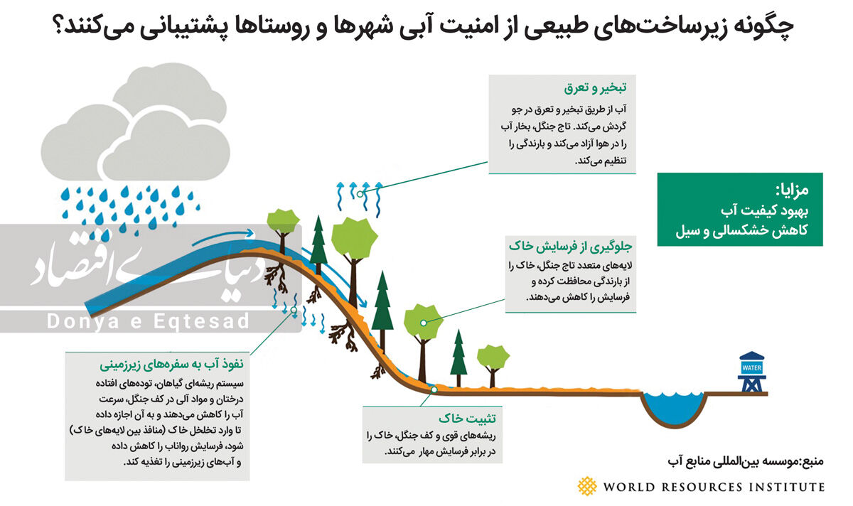 چگونه زیرساخت‌های طبیعی از امنیت آبی شهرها و روستاها پشتیبانی می‌کنند؟