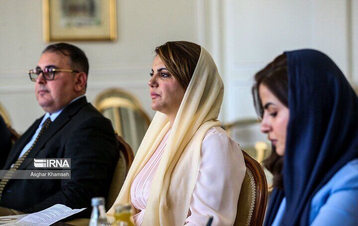 حجاب متفاوت یک مهمان خارجی در کنار امیرعبداللهیان+تصاویر
