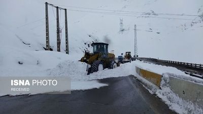 ریزش بهمن در جاده چالوس
