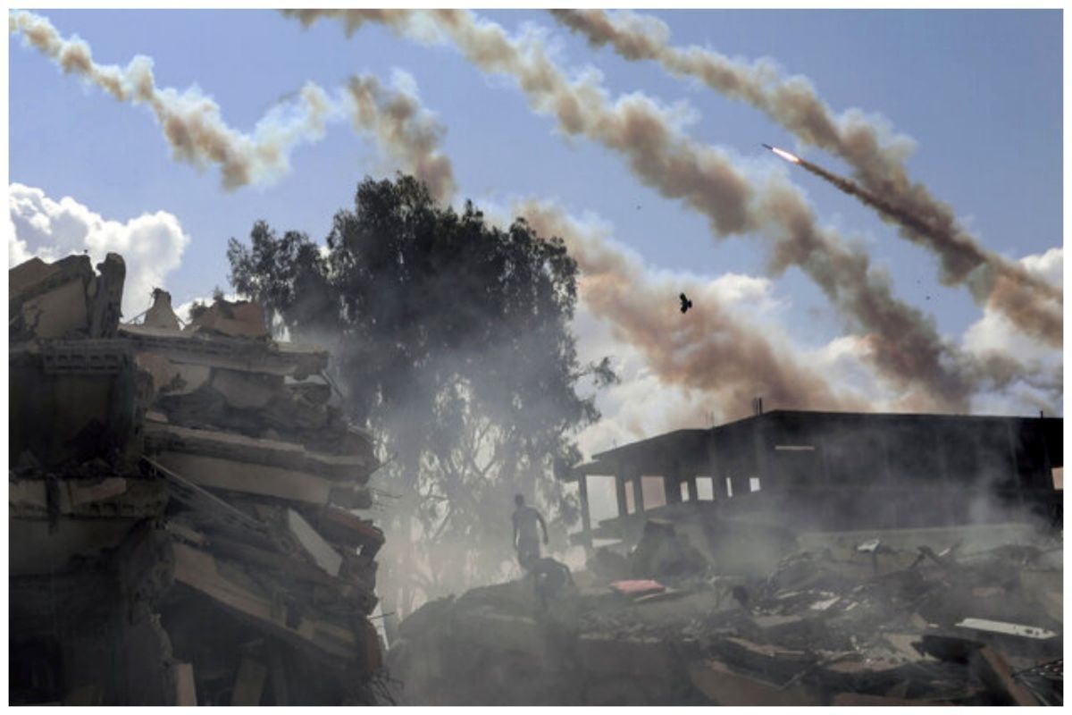 تصاویری از حملات موشکی القسام به اسرائیل+ فیلم