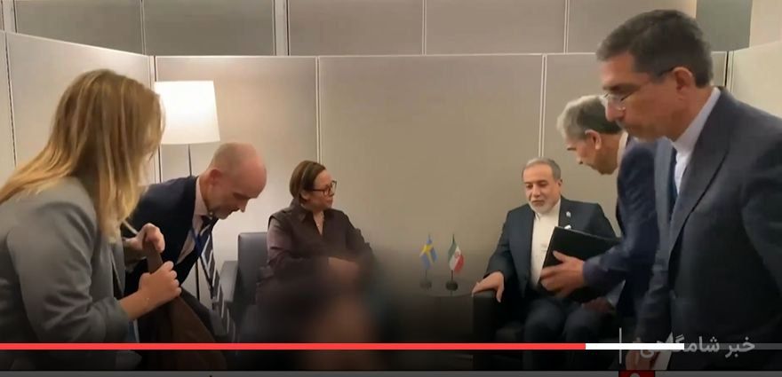 سانسور و ممیزی تصاویر دیدار عراقچی با وزیران خارجه سوئد و فنلاند در صداوسیما + عکس