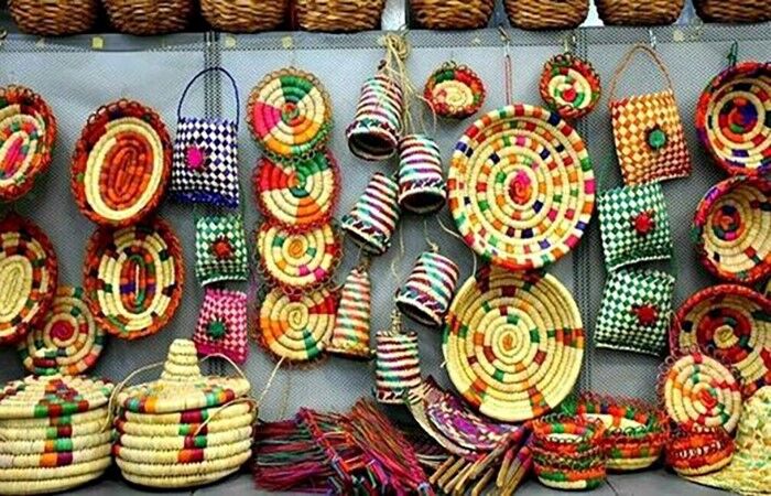 سبد حصیری رنگی شمال + سبد حصیری خوزستان
