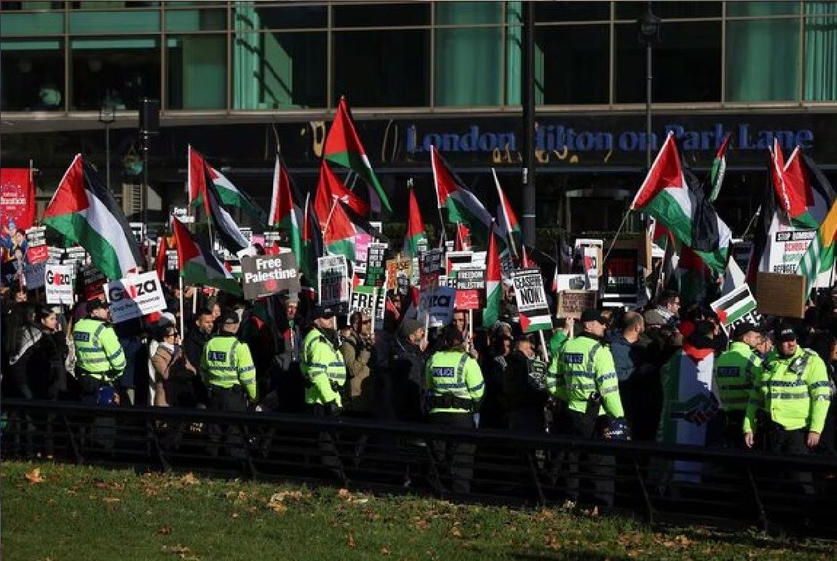 تظاهرات حامیان فلسطین در پایتخت انگلیس / درخواست تظاهرکنندگان چیست؟