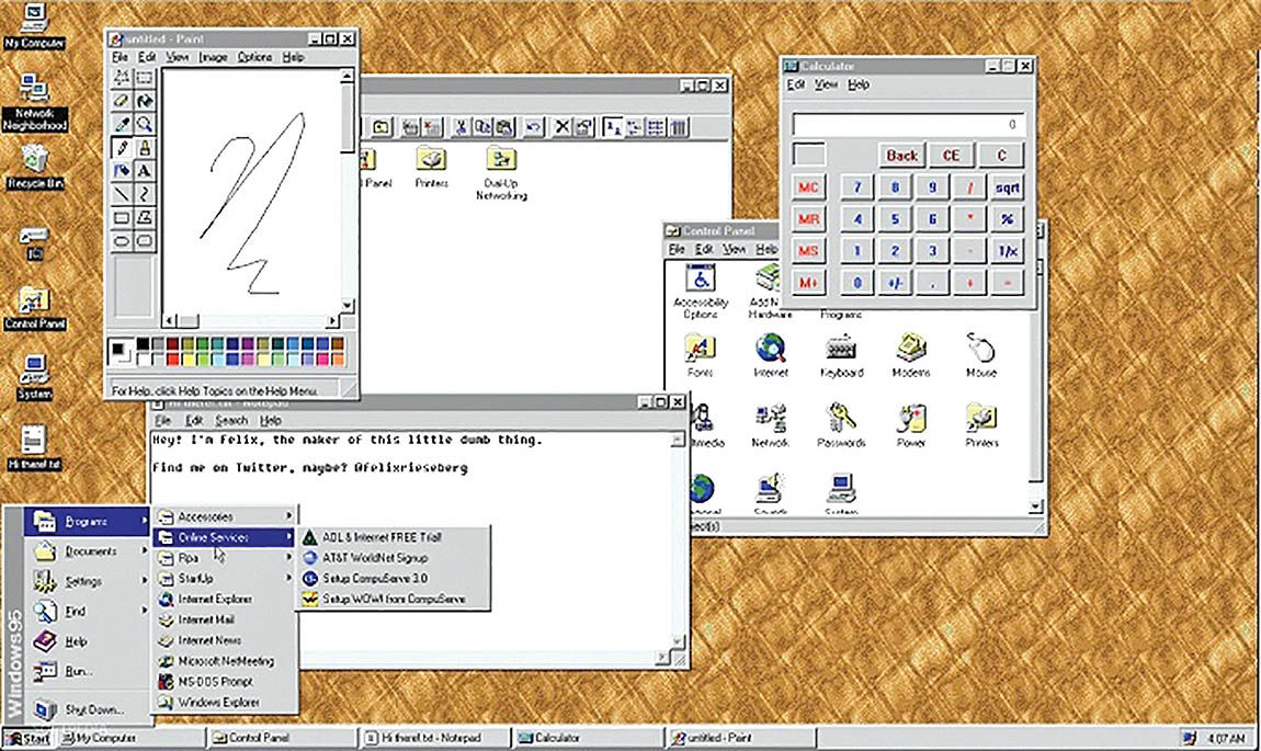 اپلیکیشن نوستالژیک ویندوز 95